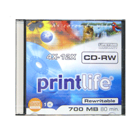 CDRW Printlife Lacrado 80min/700MB (12x)