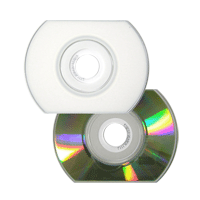 CD Card oval Ritek Printable Branco/Prata 5min/50MB(12x) + envelope