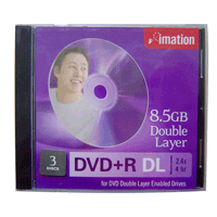 DVD+R Imation Lacrado 8.5GB(2.4x) (Dual Layer) - 3 unidades
