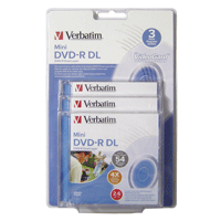 Mini DVD-R Verbatim Lacrado 2.6GB/60min(4x) - Dual Layer - 3 unidades