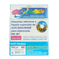Etiqueta p/ Mini CD CDLAC Glossy Paper com 60 (10 fls. 6 etiq por folha)